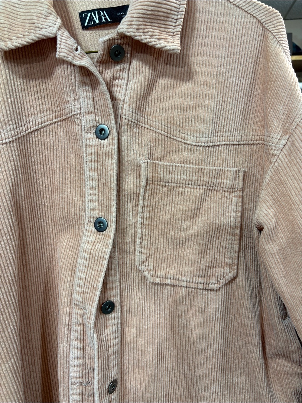 Zara Blush Corduroy Shacket Jacket - Picture 4 of 4